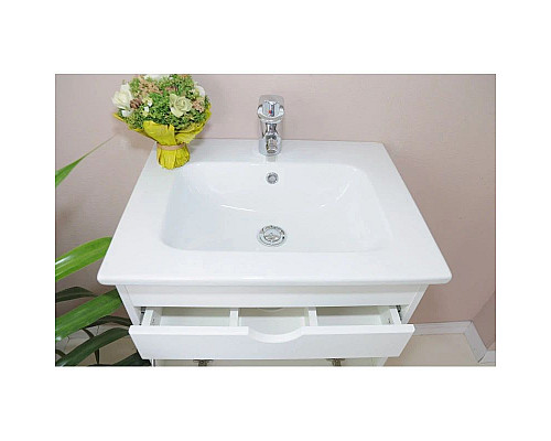 Приобрести Тумба с раковиной белый матовый 60,5 см Atoll Валери в магазине сантехники Santeh-Crystal.ru