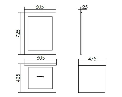 Приобрести Тумба с раковиной белый матовый 60,5 см Atoll Валери в магазине сантехники Santeh-Crystal.ru