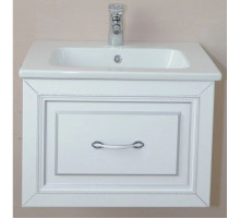 Тумба с раковиной белый матовый серебряная патина 60,5 см Atoll Валери