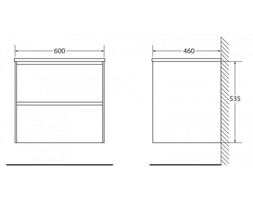 Заказать Тумба Stucco Cemento 60 см BelBagno Pietra PIETRA-600-2C-SO-SCM в магазине сантехники Santeh-Crystal.ru
