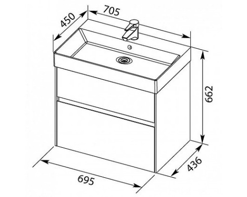 Заказать Тумба белый глянец 69,5 см Aquanet Бруклин 00203959 в магазине сантехники Santeh-Crystal.ru