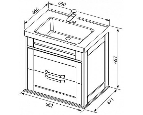 Купить Тумба белый глянец 66,2 см Aquanet Денвер 00199210 в магазине сантехники Santeh-Crystal.ru