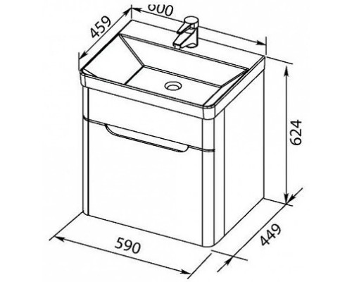 Купить Тумба белый глянец 59 см Aquanet София 00196956 в магазине сантехники Santeh-Crystal.ru