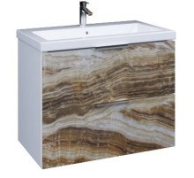 Тумба с раковиной оникс/белый глянец 74,9 см Marka One Liriya У72773