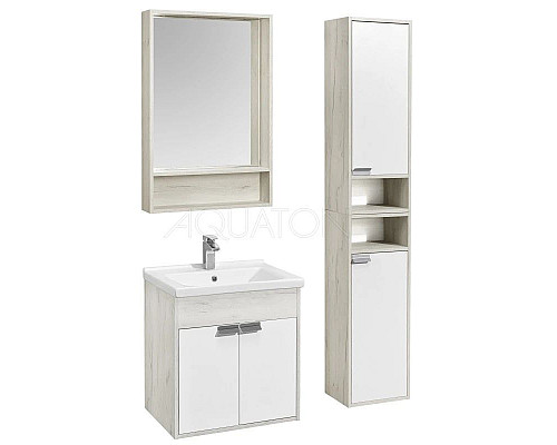 Santeh-Crystal.ru: Тумба белый глянец/дуб крафт 58,2 см Акватон Флай 1A237301FAX10 Купить Тумба белый глянец/дуб крафт 58,2 см Акватон Флай 1A237301FAX10 в магазине сантехники Santeh-Crystal.ru