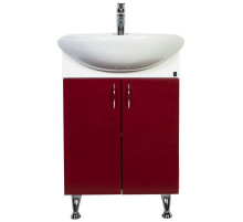 Тумба с раковиной бордо глянец 57 см Orange Кларис Kl-55TUC+RA