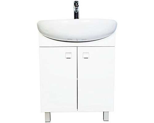 Купить Тумба с раковиной белый глянец 61 см Orange Рио Ri-60TU+RA в магазине сантехники Santeh-Crystal.ru