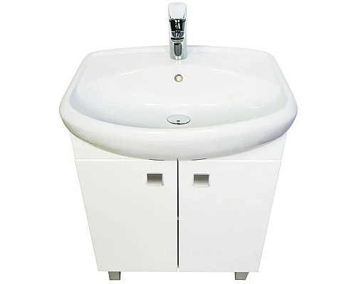 Купить Тумба с раковиной белый глянец 61 см Orange Рио Ri-60TU+RA в магазине сантехники Santeh-Crystal.ru