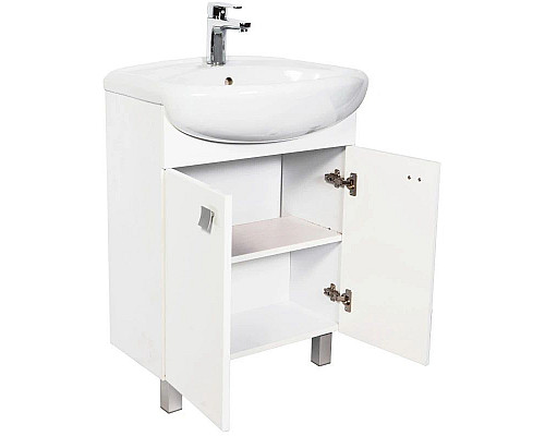 Купить Тумба с раковиной белый глянец 61 см Orange Рио Ri-60TU+RA в магазине сантехники Santeh-Crystal.ru