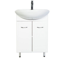 Тумба с раковиной белый глянец 57 см Orange Стиль St-55TU+RA