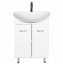 Тумба с раковиной белый глянец 57 см Orange Стиль St-55TU+RA