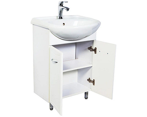 Купить Тумба с раковиной белый глянец 57 см Orange Стиль St-55TU+RA в магазине сантехники Santeh-Crystal.ru