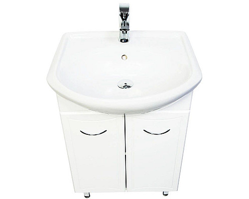 Купить Тумба с раковиной белый глянец 57 см Orange Стиль St-55TU+RA в магазине сантехники Santeh-Crystal.ru