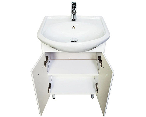 Купить Тумба с раковиной белый глянец 57 см Orange Стиль St-55TU+RA в магазине сантехники Santeh-Crystal.ru