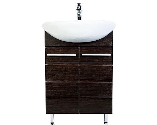 Купить Тумба с раковиной белый глянец 57 см Orange Корро Ko-55TUV+RA в магазине сантехники Santeh-Crystal.ru