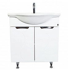 Тумба с раковиной белый глянец 74 см Orange Глория Gl-75TU+RA