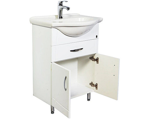 Купить Тумба с раковиной белый глянец 60 см Orange Софи Si-60TU в магазине сантехники Santeh-Crystal.ru