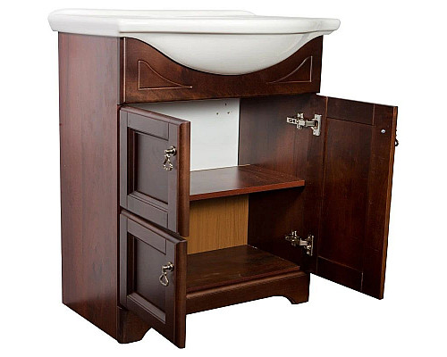 Приобрести Тумба с раковиной орех антикварный 74,5 см Orange Classic F7-75TU1 в магазине сантехники Santeh-Crystal.ru