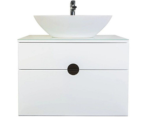 Приобрести Тумба с раковиной белый глянец 75 см Orange Moon Mo-75TU+RA в магазине сантехники Santeh-Crystal.ru