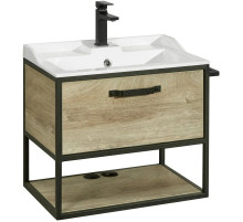 Тумба дуб эндгрейн/черный 64,2 см Акватон Лофт Фабрик 1A242301LTDU0