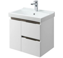 Тумба с раковиной белый глянец/грецкий орех 60 см Акватон Рене 1A2585K0NRC80