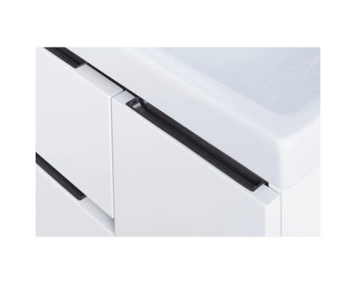 Приобрести Тумба с раковиной белый глянец/грецкий орех 60 см Акватон Рене 1A2585K0NRC80 в магазине сантехники Santeh-Crystal.ru