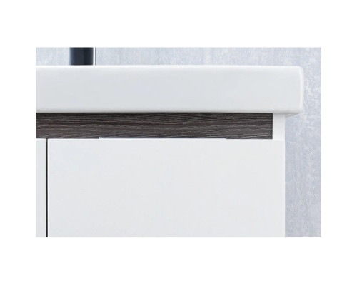 Приобрести Тумба с раковиной белый глянец/грецкий орех 60 см Акватон Рене 1A2585K0NRC80 в магазине сантехники Santeh-Crystal.ru