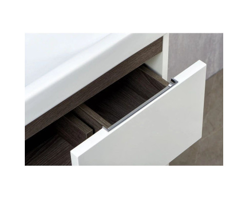 Приобрести Тумба с раковиной белый глянец/грецкий орех 60 см Акватон Рене 1A2585K0NRC80 в магазине сантехники Santeh-Crystal.ru