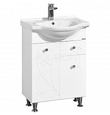 Тумба белый глянец 56,6 см с бельевой корзиной Акватон Лиана 1A162901LL010