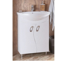 Тумба с раковиной белый глянец 60 см Corozo Наина SETSD-00000320/SD-00000383