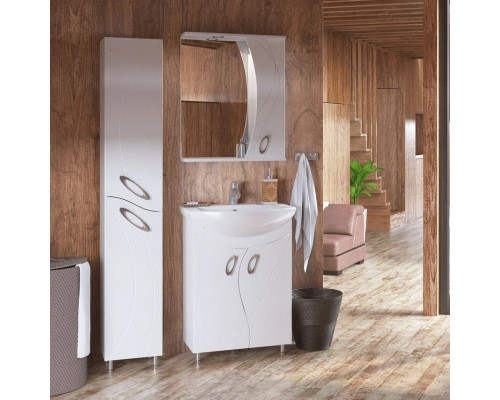 Заказать Тумба с раковиной белый глянец 60 см Corozo Наина SETSD-00000320/SD-00000383 в магазине сантехники Santeh-Crystal.ru