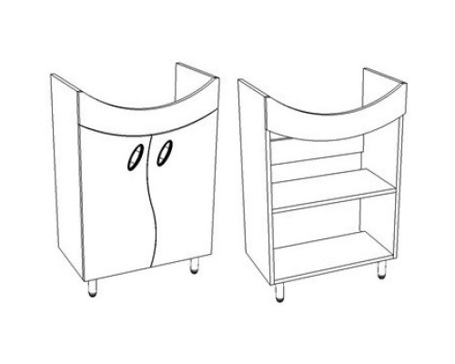 Заказать Тумба с раковиной белый глянец 60 см Corozo Наина SETSD-00000320/SD-00000383 в магазине сантехники Santeh-Crystal.ru