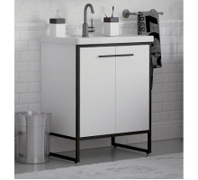 Тумба с раковиной белый глянец/черный 61 см Corozo Айрон SETSD-00000399/SD-00000380