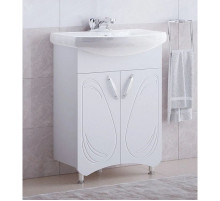 Тумба с раковиной белый глянец 61,5 см Corozo Кентис SETSD-00000314/SD-00000396