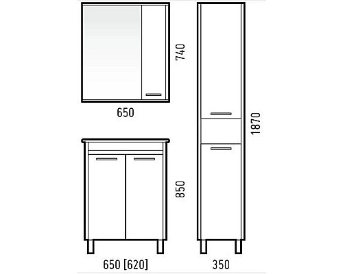 Купить Тумба с раковиной белый глянец/лайн 66 см Corozo Лорена SETSD-00000319/SD-00000391 в магазине сантехники Santeh-Crystal.ru
