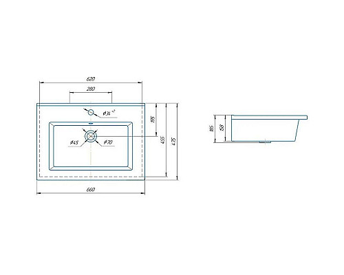 Купить Тумба с раковиной белый глянец/лайн 66 см Corozo Лорена SETSD-00000319/SD-00000391 в магазине сантехники Santeh-Crystal.ru