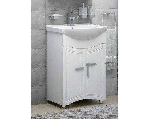 Приобрести Тумба с раковиной белый глянец 56 см Corozo Креста SETSD-00000353/IDL56SAWB01 в магазине сантехники Santeh-Crystal.ru