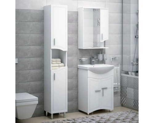 Приобрести Тумба с раковиной белый глянец 56 см Corozo Креста SETSD-00000353/IDL56SAWB01 в магазине сантехники Santeh-Crystal.ru