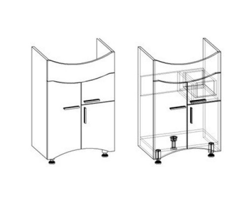 Приобрести Тумба с раковиной белый глянец 56 см Corozo Креста SETSD-00000353/IDL56SAWB01 в магазине сантехники Santeh-Crystal.ru