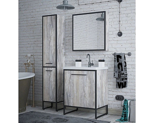 Заказать Тумба с раковиной антик/черный 61 см Corozo Айрон SETSD-00000385/SD-00000380 в магазине сантехники Santeh-Crystal.ru