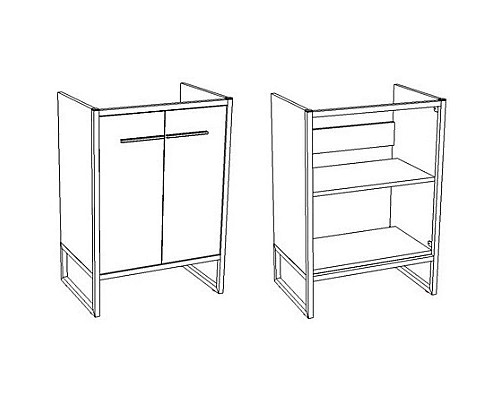 Заказать Тумба с раковиной антик/черный 61 см Corozo Айрон SETSD-00000385/SD-00000380 в магазине сантехники Santeh-Crystal.ru