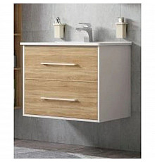 Тумба с раковиной белый глянец/дуб сонома 66 см Corozo Гольф SETSD-00000312/SD-00000391