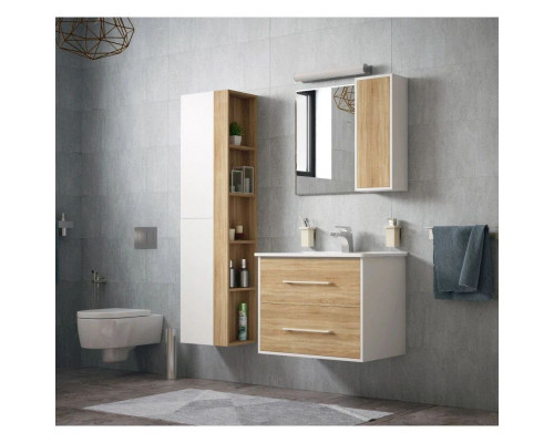 Заказать Тумба с раковиной белый глянец/дуб сонома 66 см Corozo Гольф SETSD-00000312/SD-00000391 в магазине сантехники Santeh-Crystal.ru