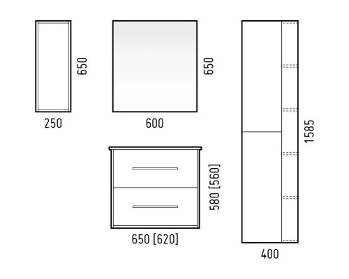 Заказать Тумба с раковиной белый глянец/дуб сонома 66 см Corozo Гольф SETSD-00000312/SD-00000391 в магазине сантехники Santeh-Crystal.ru