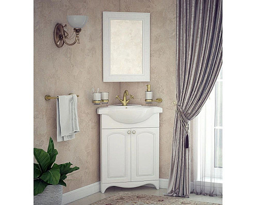 Заказать Тумба с раковиной белый глянец 65 см Corozo Лорена SETSD-00000316/SD-00000377 в магазине сантехники Santeh-Crystal.ru