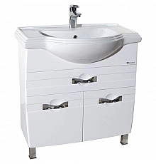 Тумба с раковиной белый глянец 66,5 см Bellezza Абрис 4639719100013 + 4640021061268