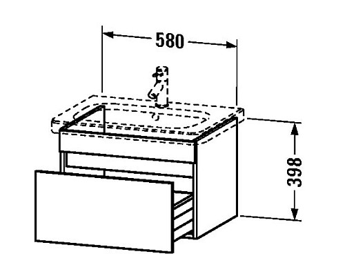Приобрести Тумба белый матовый 58 см Duravit DuraStyle  DS638001818 в магазине сантехники Santeh-Crystal.ru