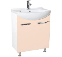 Тумба с раковиной бежевый глянец/белый глянец 65 см Bellezza Альфа 4638810000079 + 4640021622155