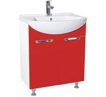 Тумба с раковиной красный глянец/белый глянец 65 см Bellezza Альфа 4638810000031 + 4640021622155