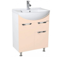 Тумба с раковиной бежевый глянец/белый глянец 65 см Bellezza Альфа 4638810090070 + 4640021622155